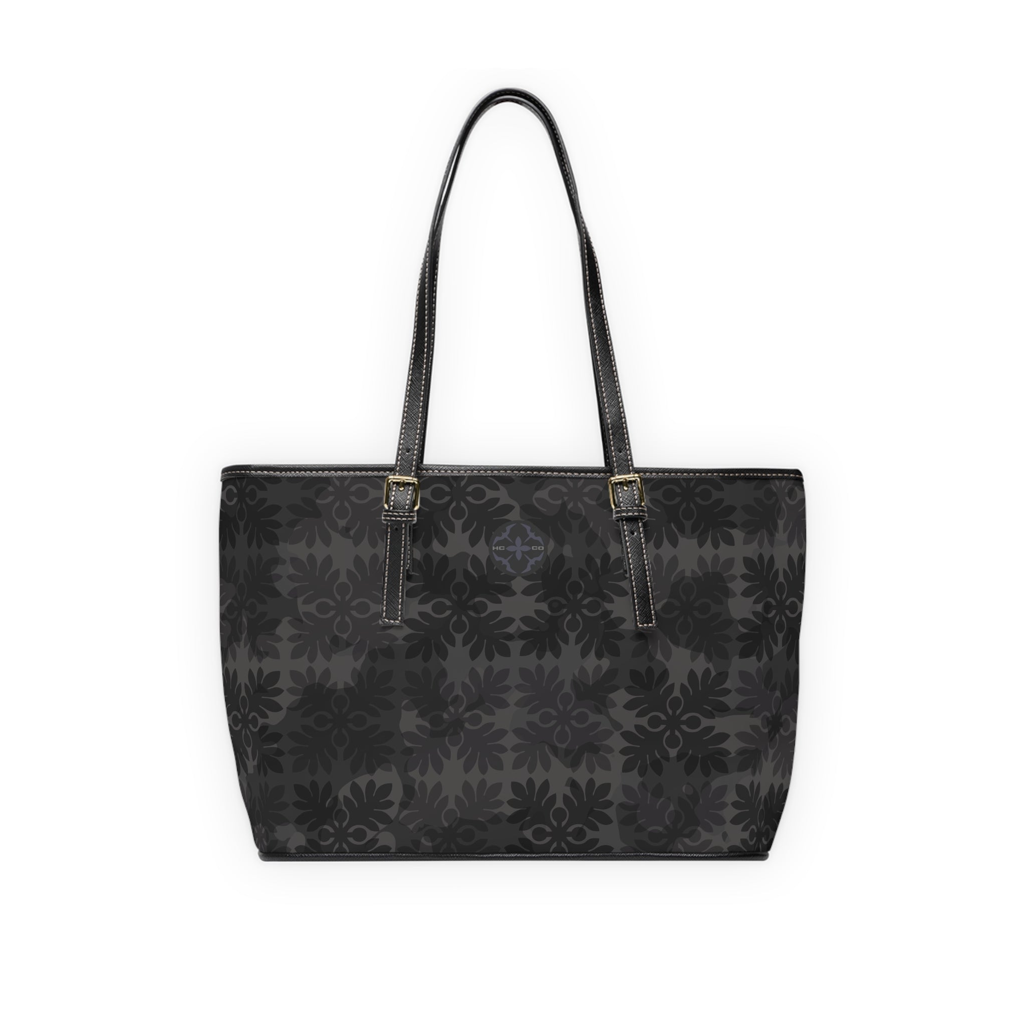 Black ʻUlu Quilt Camo PU Leather Shoulder Bag