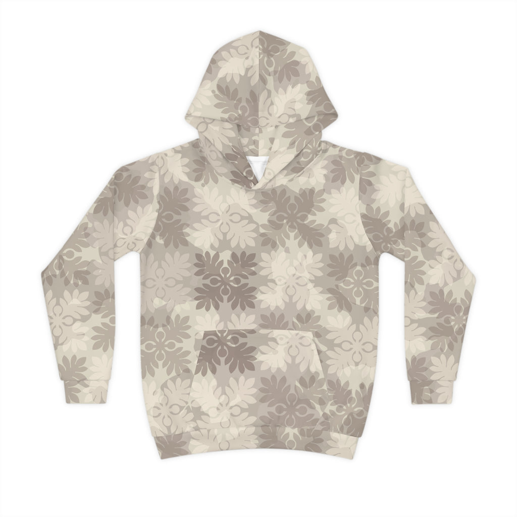 Keiki ‘Ulu Quilt Camo Hoodie (Beige)