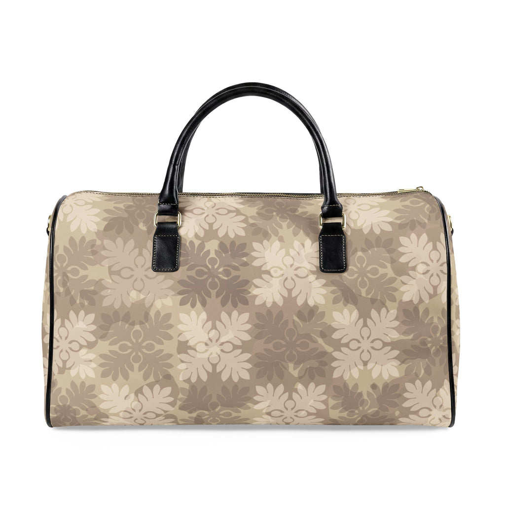 ‘Ulu Quilt Camo Leather Travel Bag (Hapa Hunney)