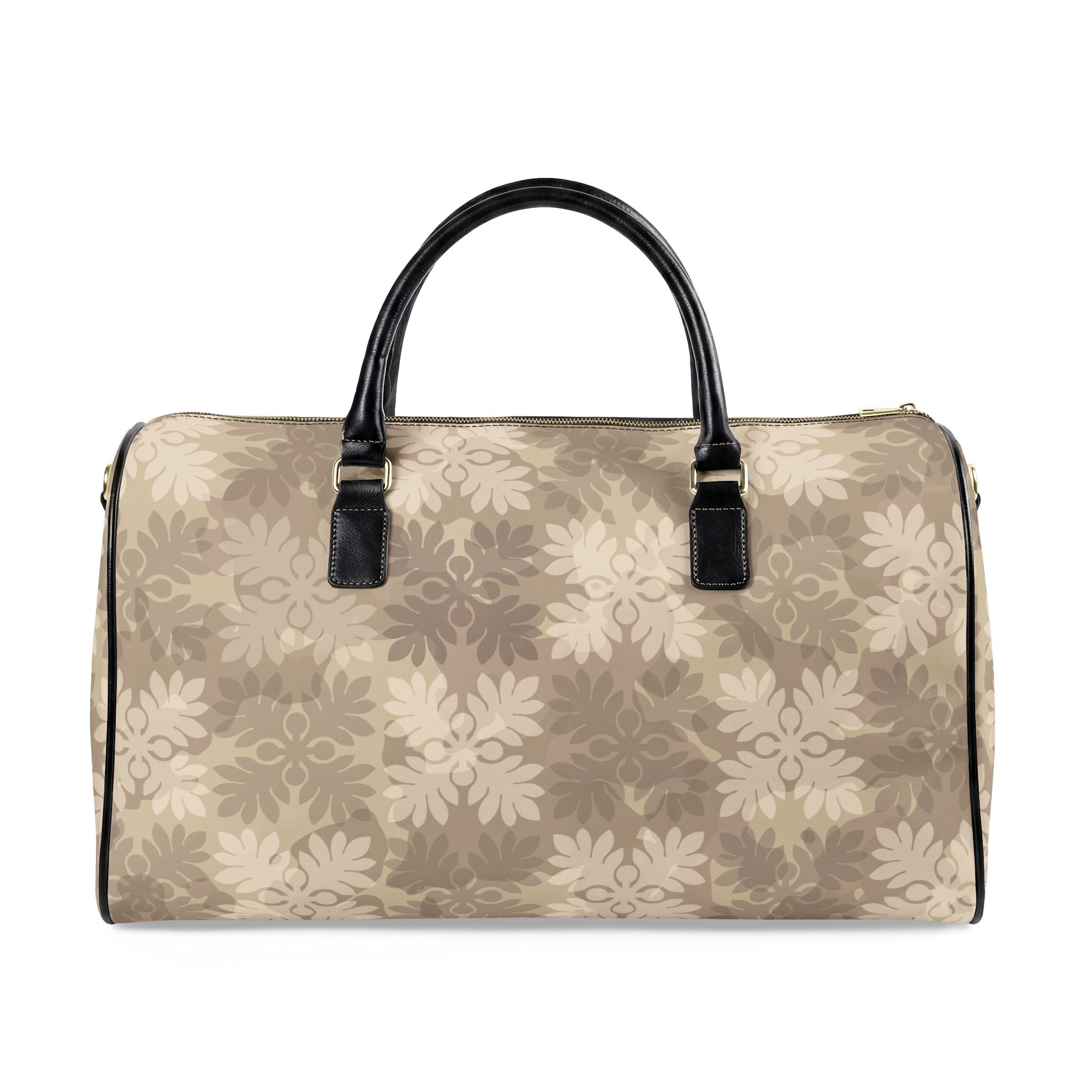 ‘Ulu Quilt Camo Leather Travel Bag (Hapa Hunney)