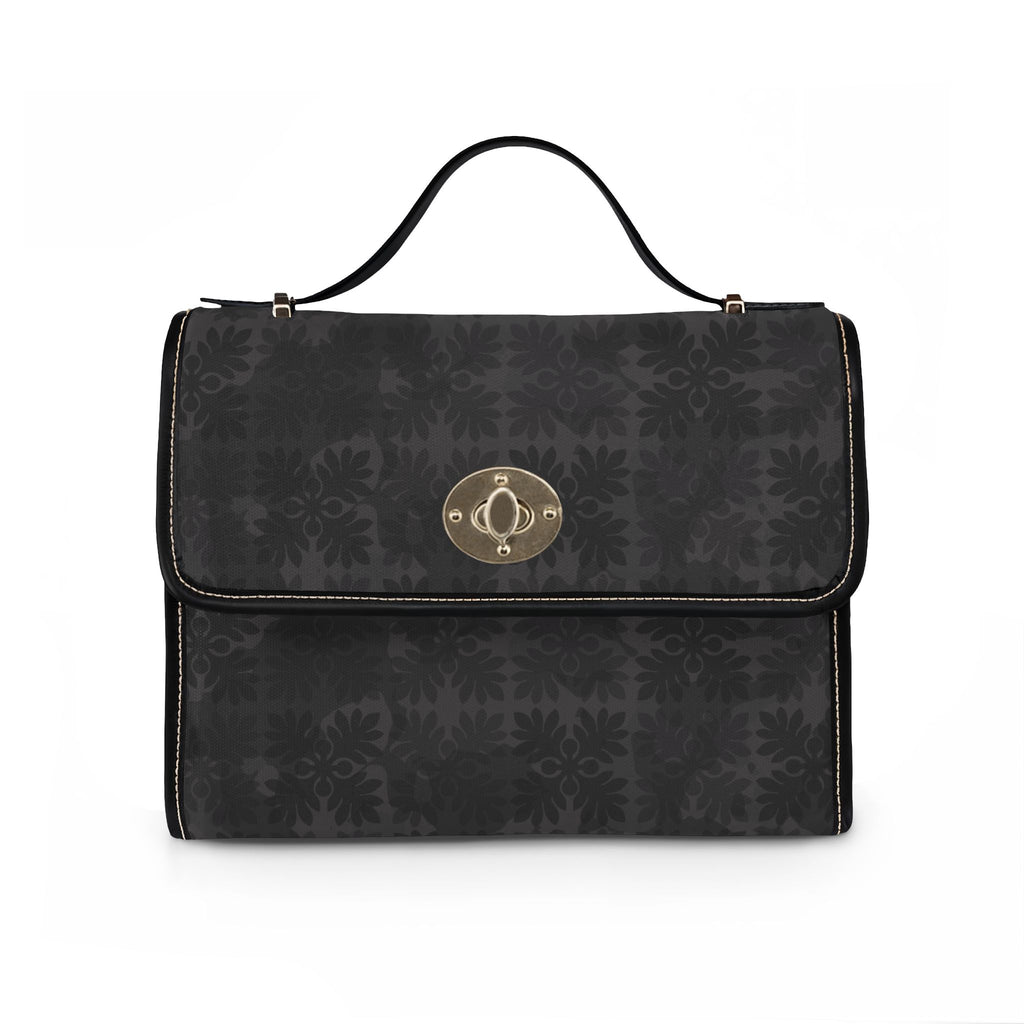 Black ʻUlu Quilt Camo Waterproof Canvas Handbag – Crossbody Satchel