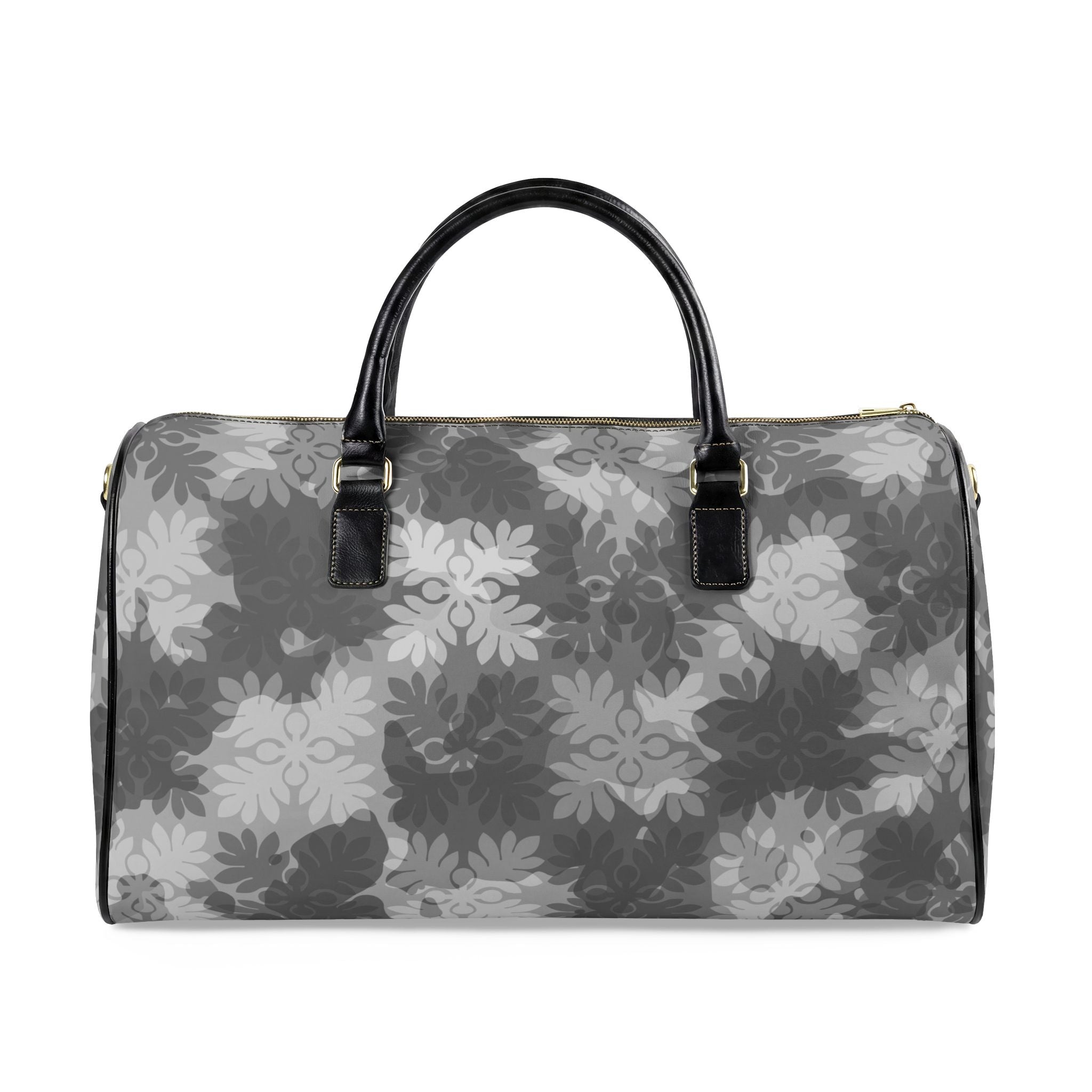 ‘Ulu Quilt Camo Leather Travel Bag (Gray)