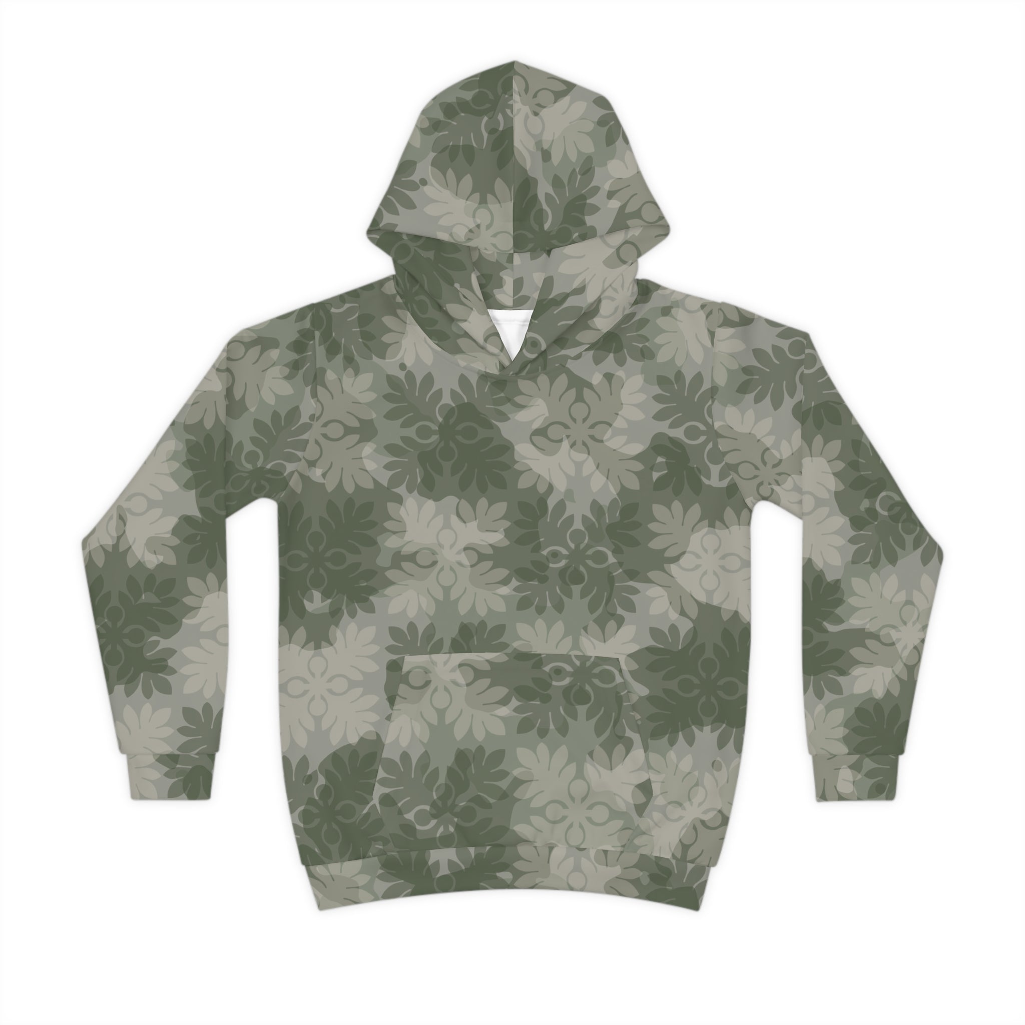 Keiki ʻUlu Quilt Camo Hoodie (Green)