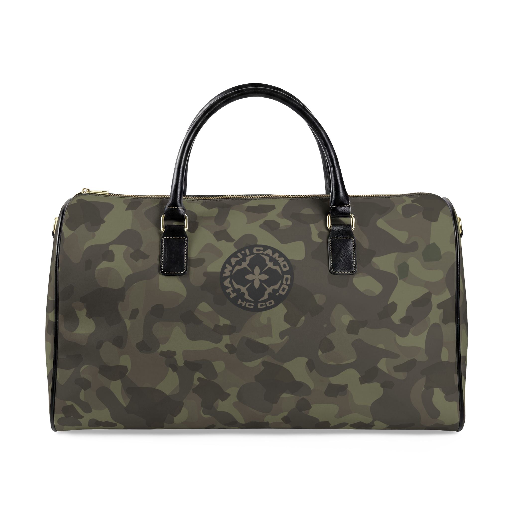 Hawaiʻi Island Chain Camo Leather Travel Bag