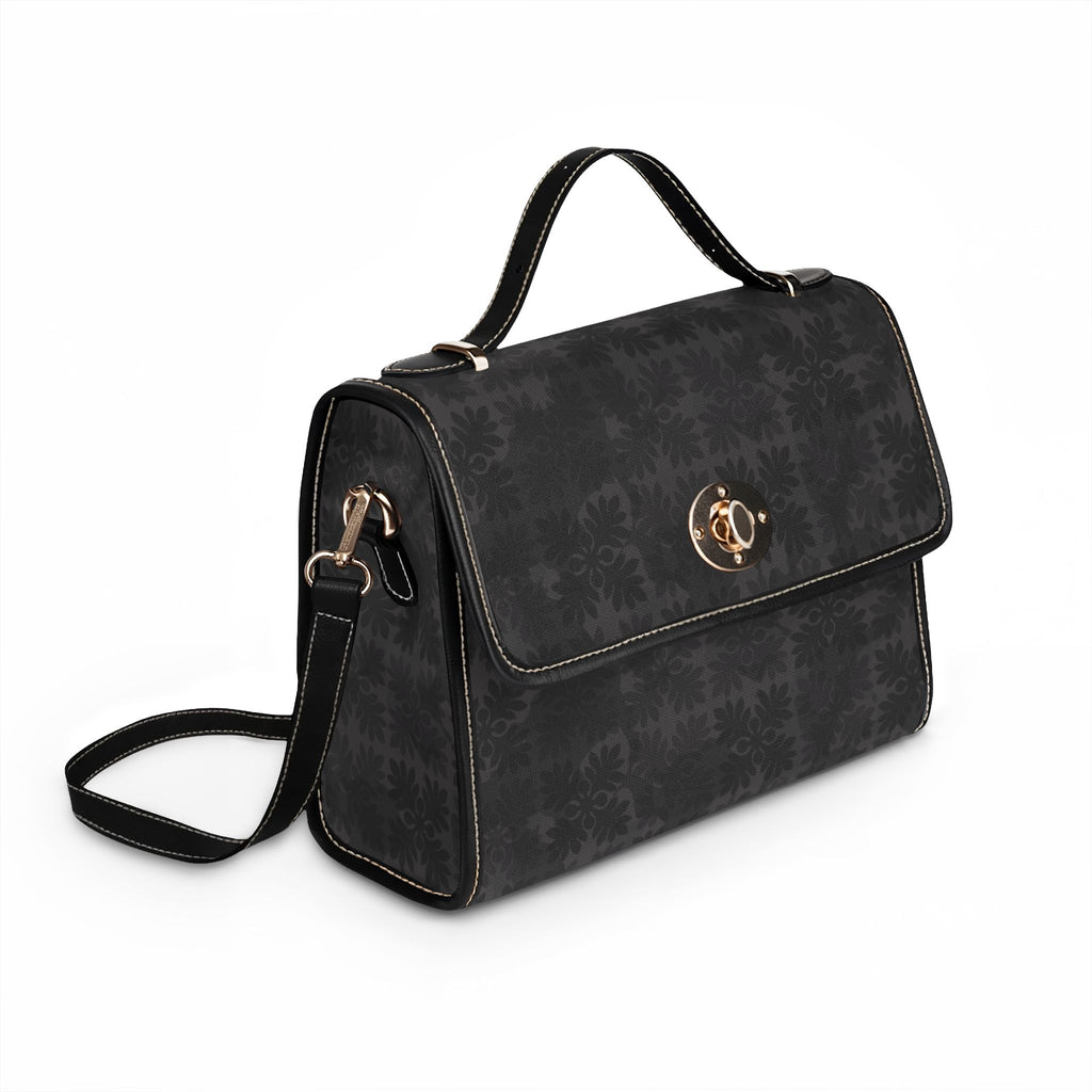 Black ʻUlu Quilt Camo Waterproof Canvas Handbag – Crossbody Satchel
