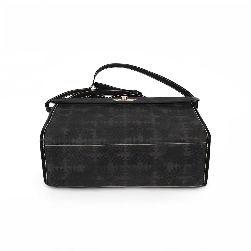 Black ʻUlu Quilt Camo Waterproof Canvas Handbag – Crossbody Satchel
