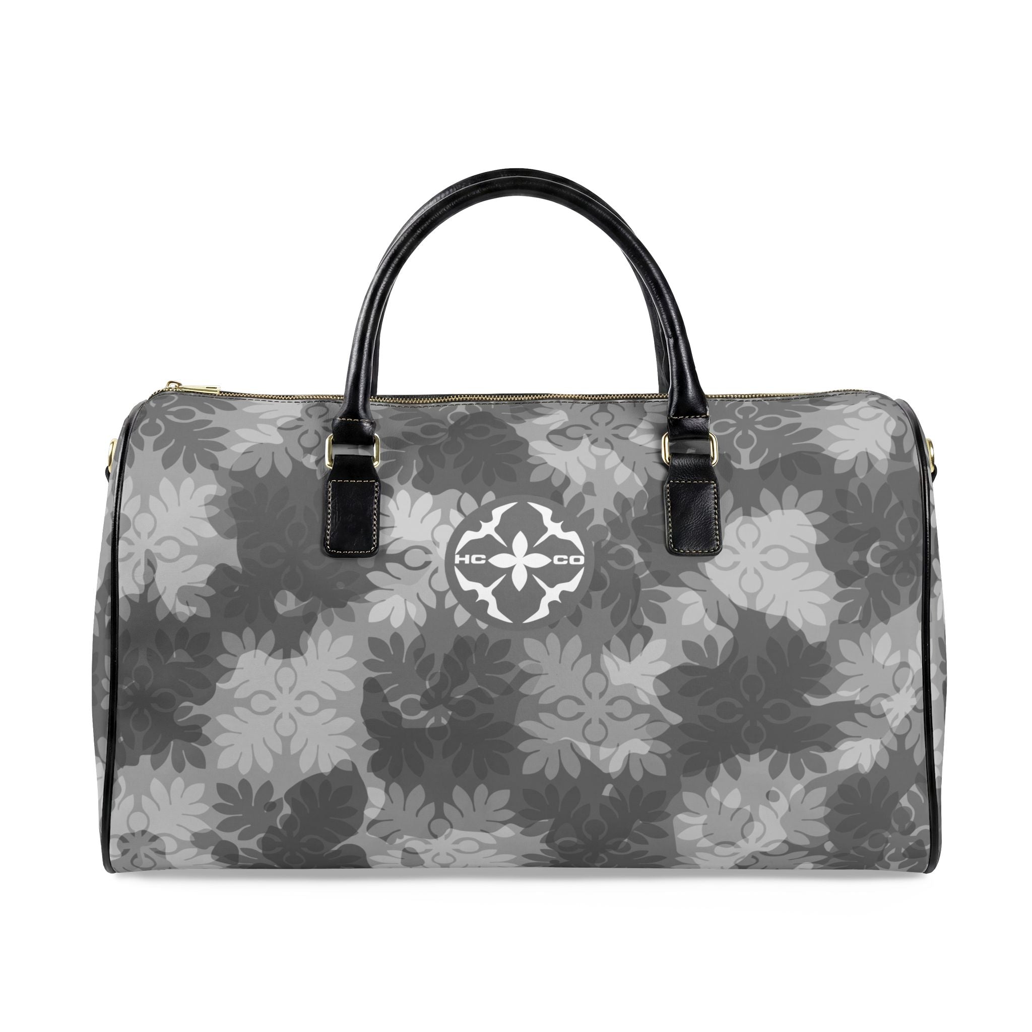 ‘Ulu Quilt Camo Leather Travel Bag (Gray)