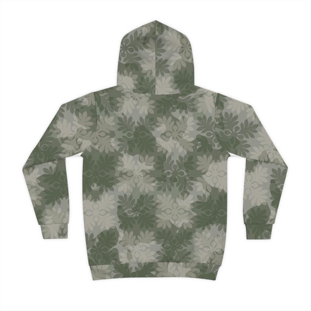 Keiki ʻUlu Quilt Camo Hoodie (Green)