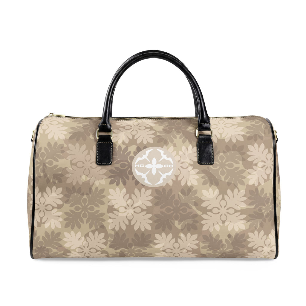 ‘Ulu Quilt Camo Leather Travel Bag (Hapa Hunney)