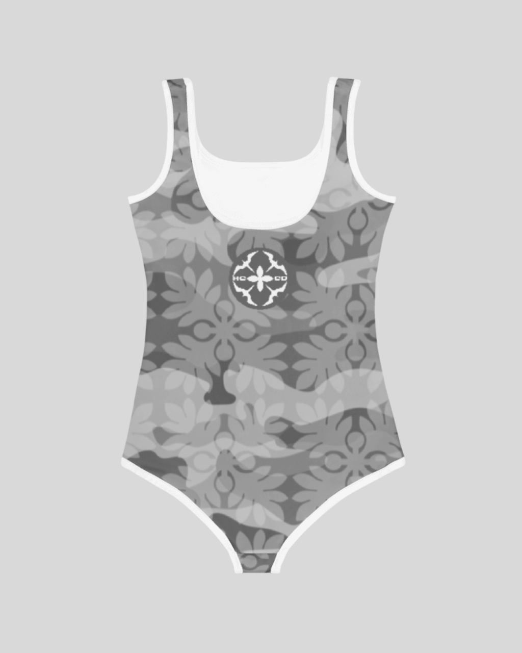 ʻUlu Camo Girls One-Piece Swimsuit (Grey)