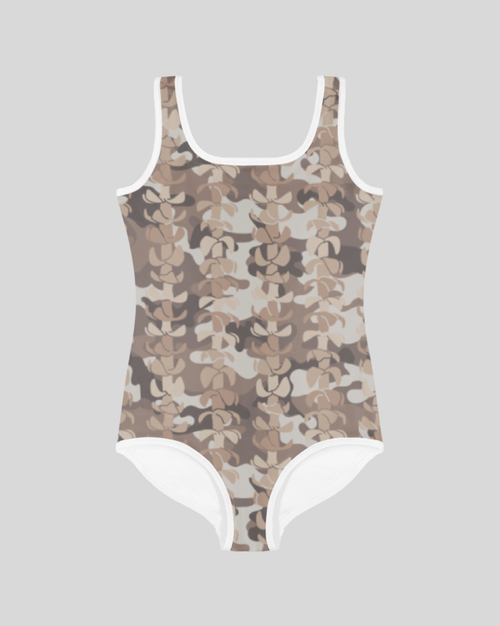 Puakenikeni Camo Girls One-Piece Swimsuit (BRN)