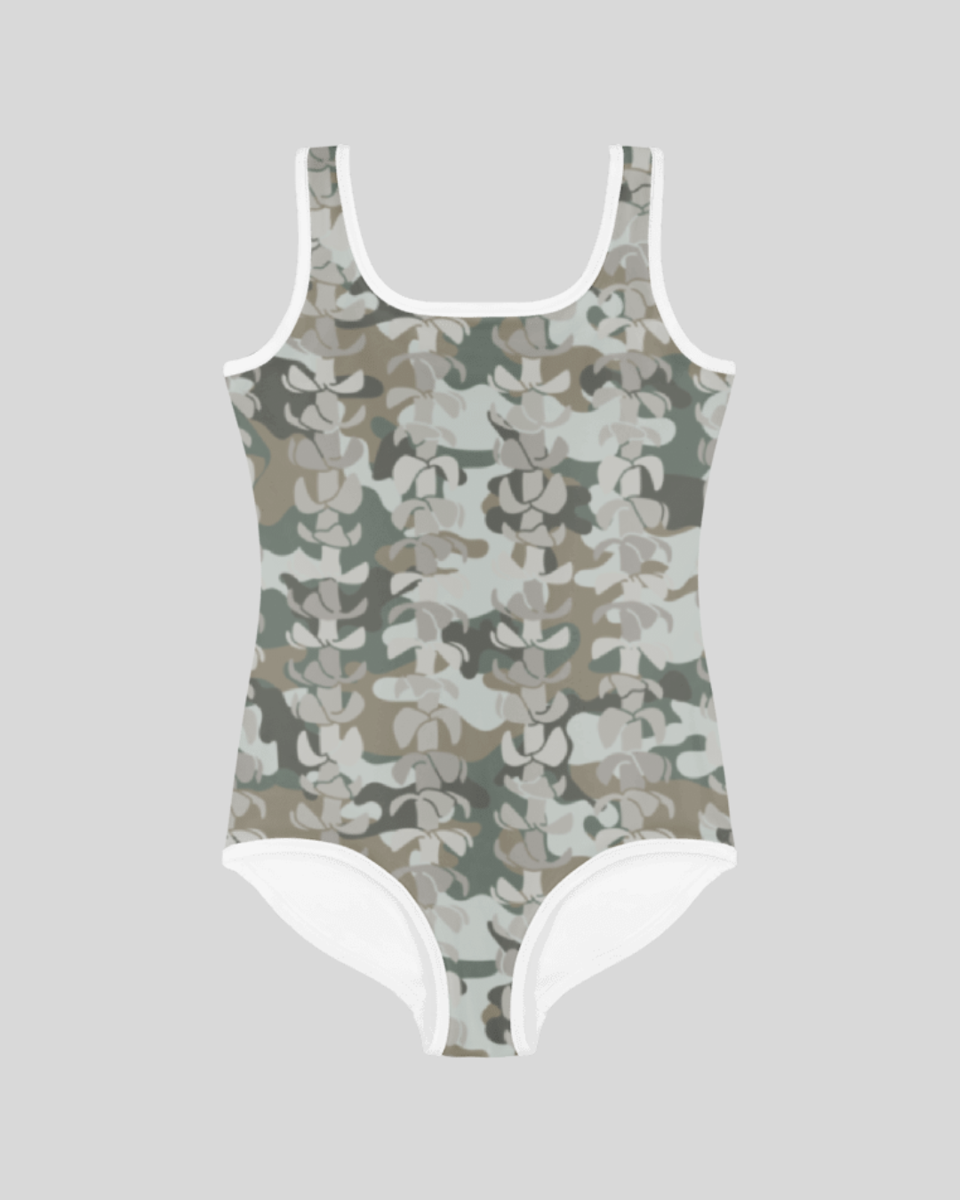Puakenikeni Camo Girls One-Piece Swimsuit (GRN)