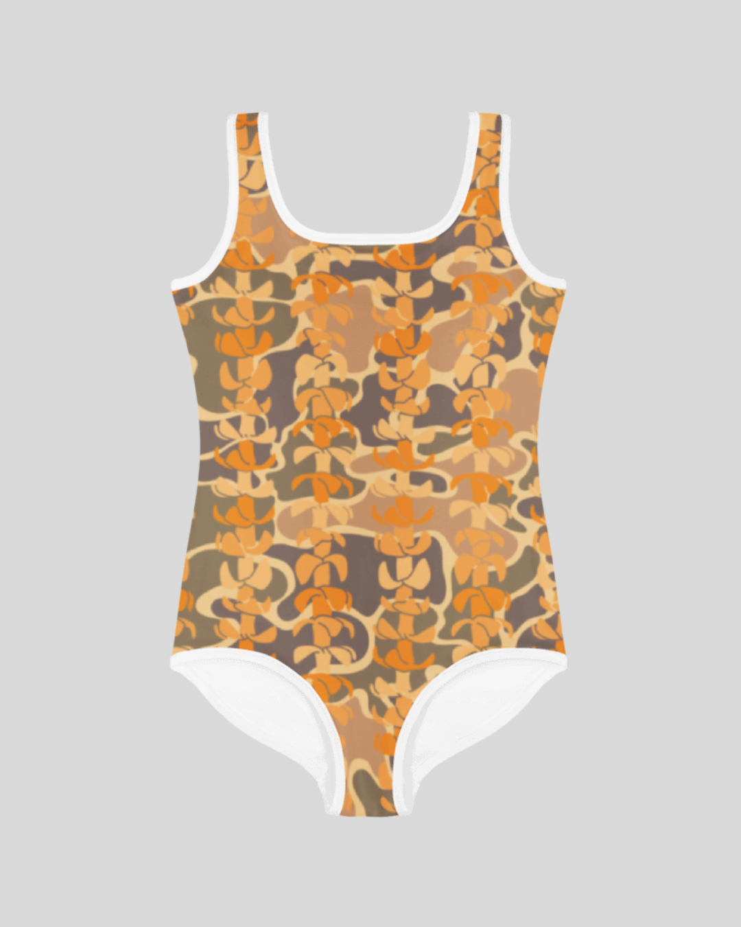 Puakenikeni Camo Girls One-Piece Swimsuit (ORG)