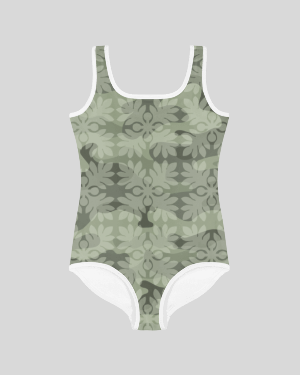 ʻUlu Camo Girls One-Piece Swimsuit (GRN)