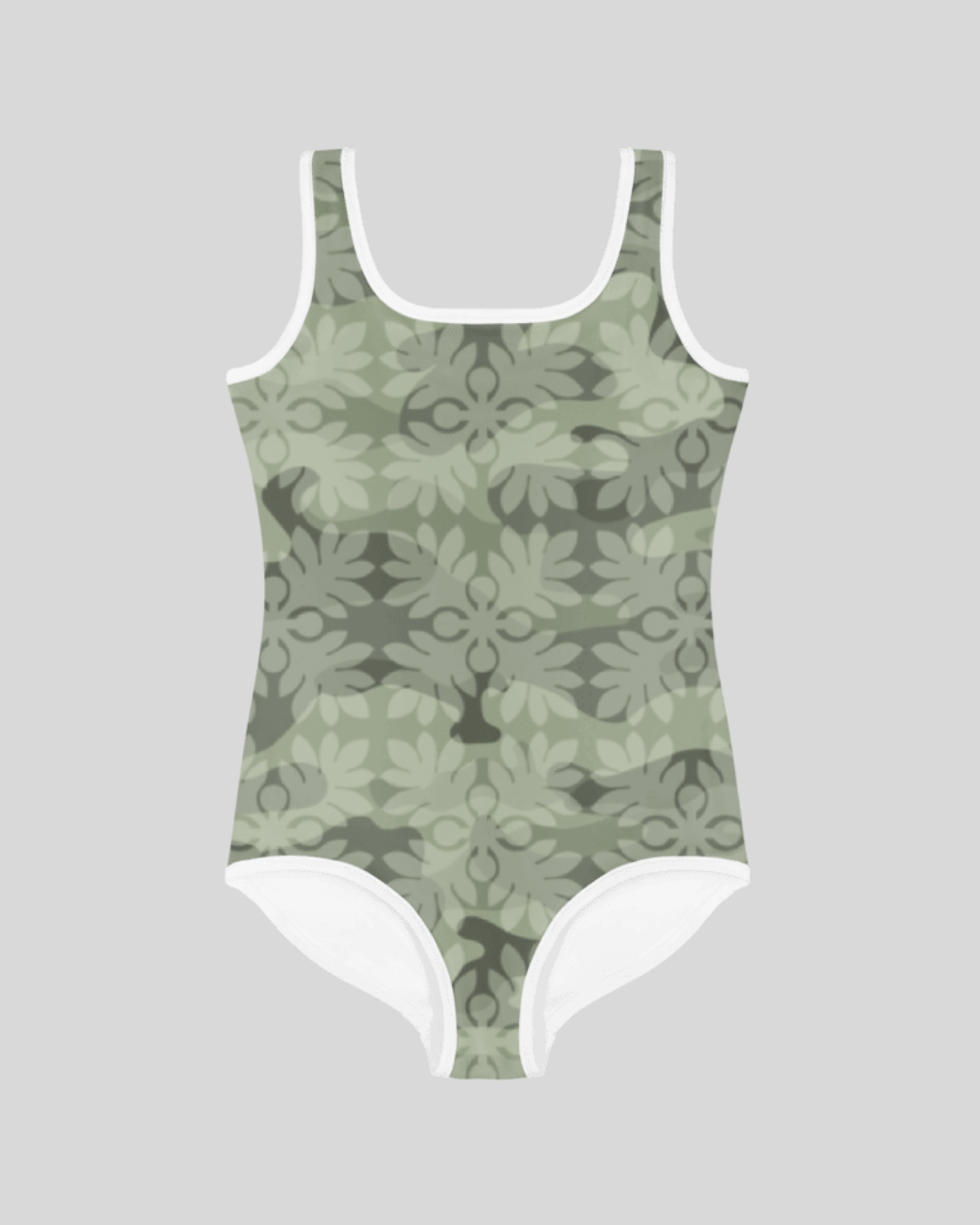 ʻUlu Camo Girls One-Piece Swimsuit (GRN)
