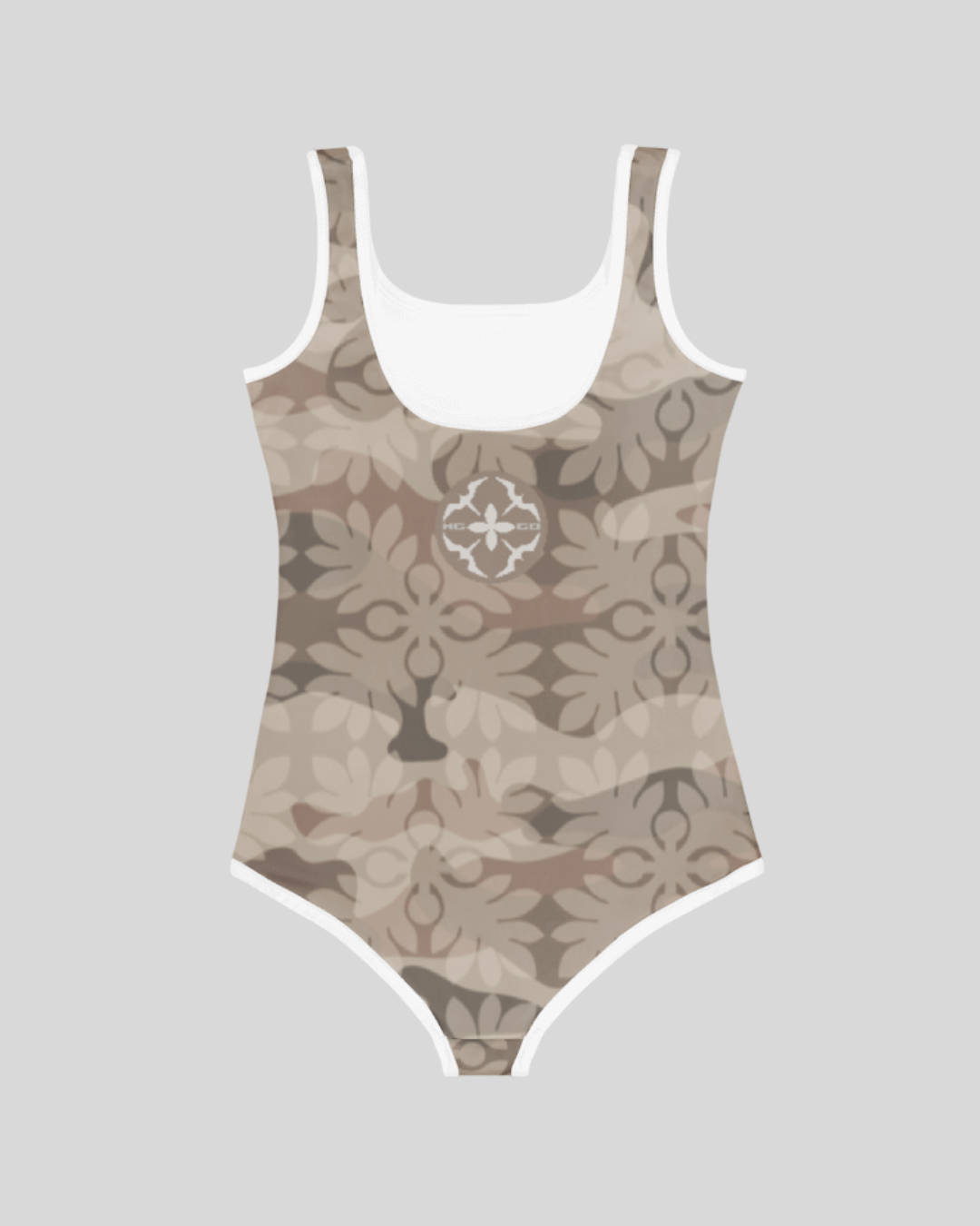 ʻUlu Camo Girls One-Piece Swimsuit (Tan)
