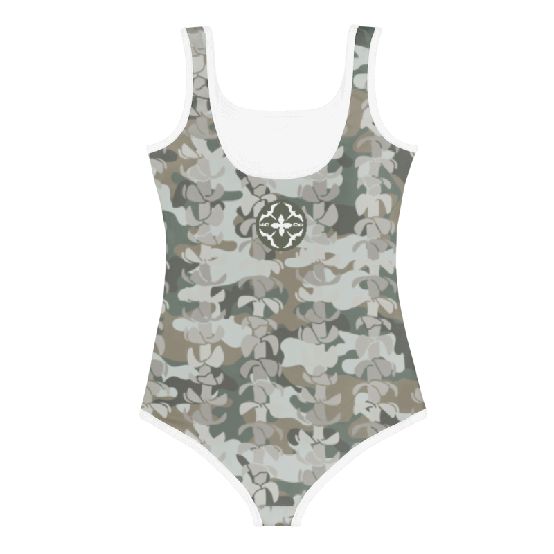 Puakenikeni Camo Girls One-Piece Swimsuit (GRN)