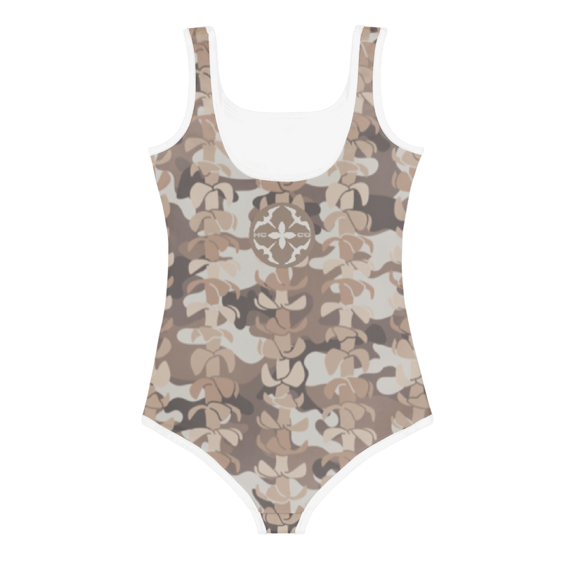 Puakenikeni Camo Girls One-Piece Swimsuit (BRN)